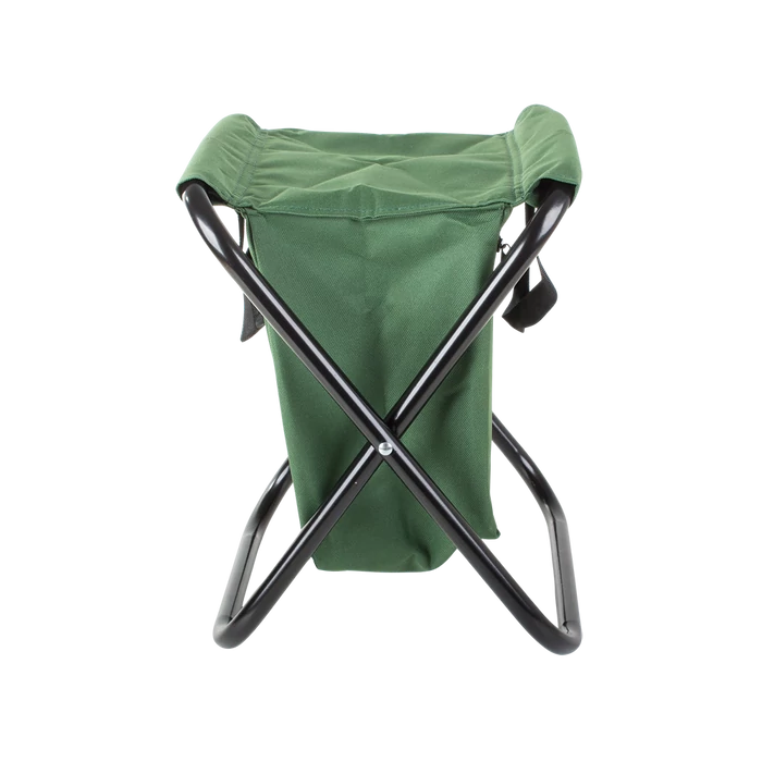 Kempingszék, kicsi zöld táska