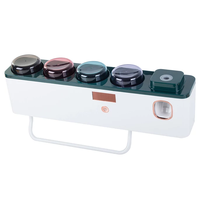 Fogkefe tartó UV fertőtlenítővel, fogkrém adagoló