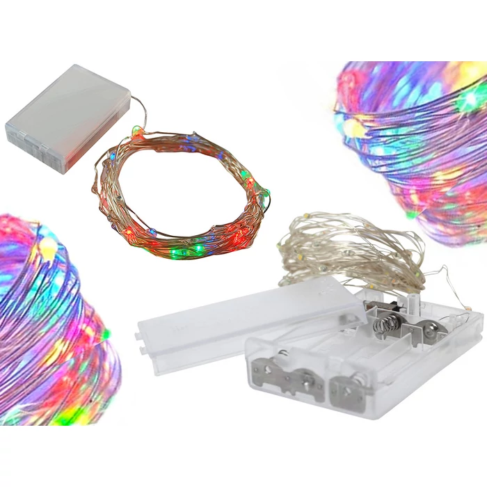 Vezetékes fényfüzér, elemes, 10 m