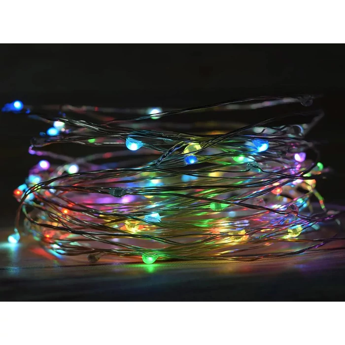 Vezetékes fényfüzér, elemes, 10 m