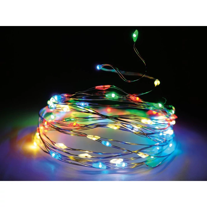 Vezetékes fényfüzér, elemes, 10 m