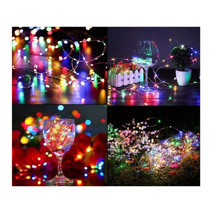 Vezetékes fényfüzér, elemes, 10 m