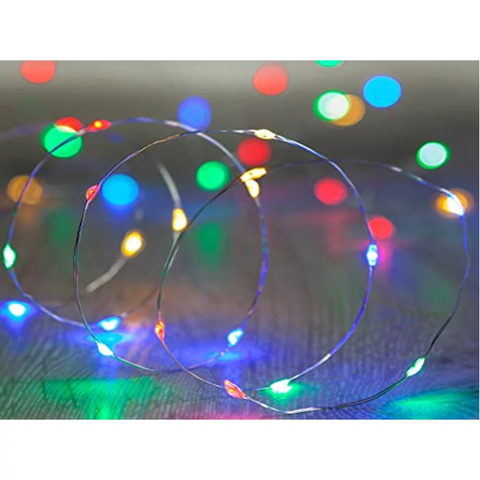 Vezetékes fényfüzér, elemes, 10 m