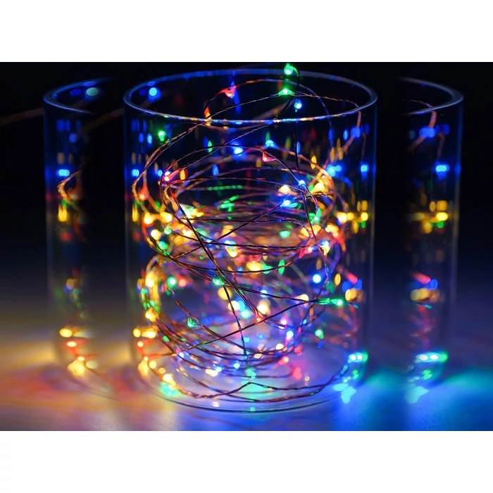 Vezetékes fényfüzér, elemes, 10 m