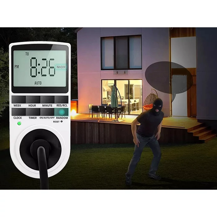 Időzítő ki-be kapcsoló lcd kijelzővel