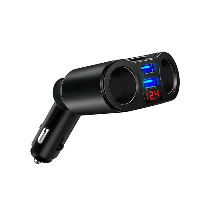 Szivargyújtó elosztó, 2x USB