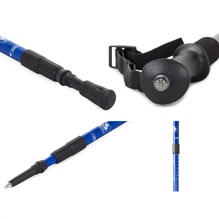 Nordic sétabot 1 darab (kék), iránytűvel