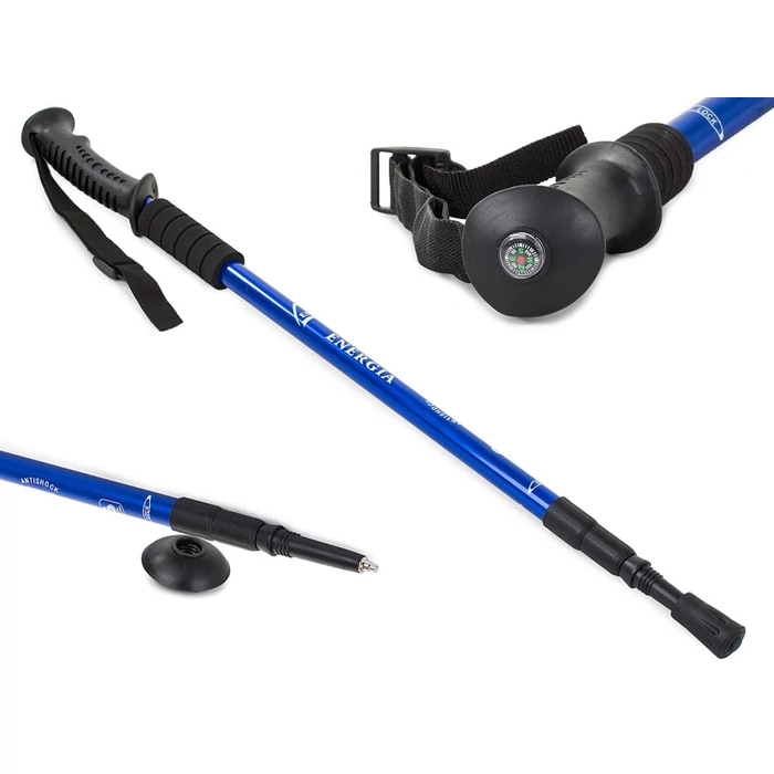 Nordic sétabot 1 darab (kék), iránytűvel