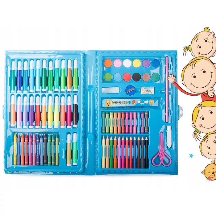 Művészkészlet festéshez bőröndben 86 db
