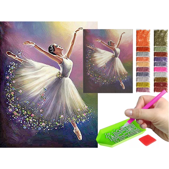 Gyémántfestő készlet, balerina