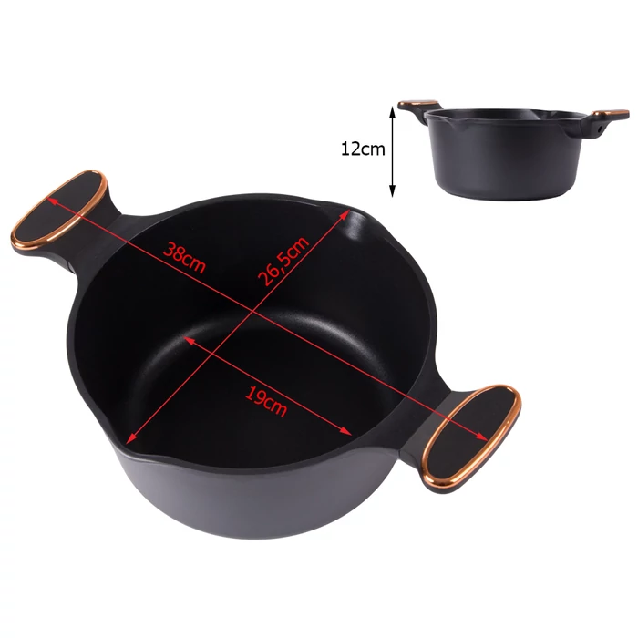 Mély fazék, tapadásmentes, indukciós, fedővel, 5L