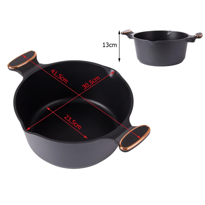 Mély fazék, tapadásmentes, indukciós, fedővel, 7L