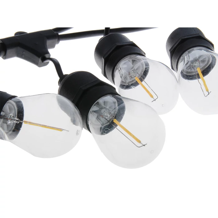 Kerti fényfüzér 15 LED E27 15m