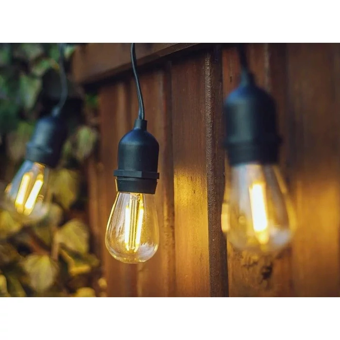 Kerti fényfüzér 15 LED E27 15m