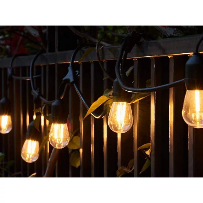 Kerti fényfüzér 15 LED E27 15m