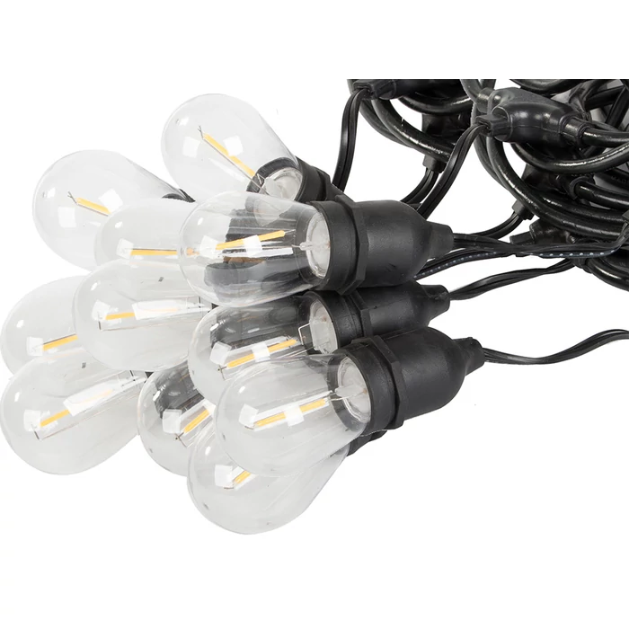 Kerti fényfüzér 20 LED E27 20m