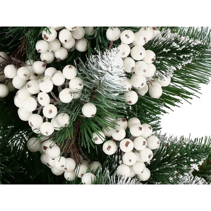 Karácsonyi dekoráció, fehér galagonya, 5 db