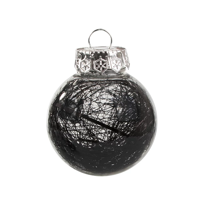 Karácsonyi gömb szett, 24 db, fekete