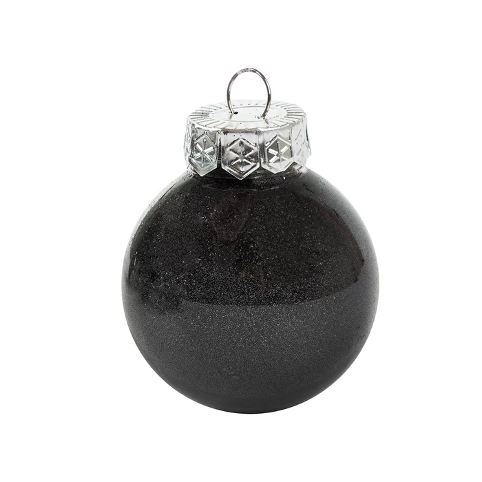 Karácsonyi gömb szett, 24 db, fekete