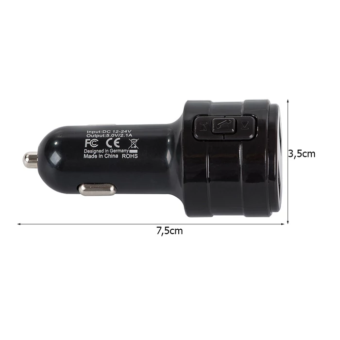 2x USB autós töltő, FM mp3 bluetooth