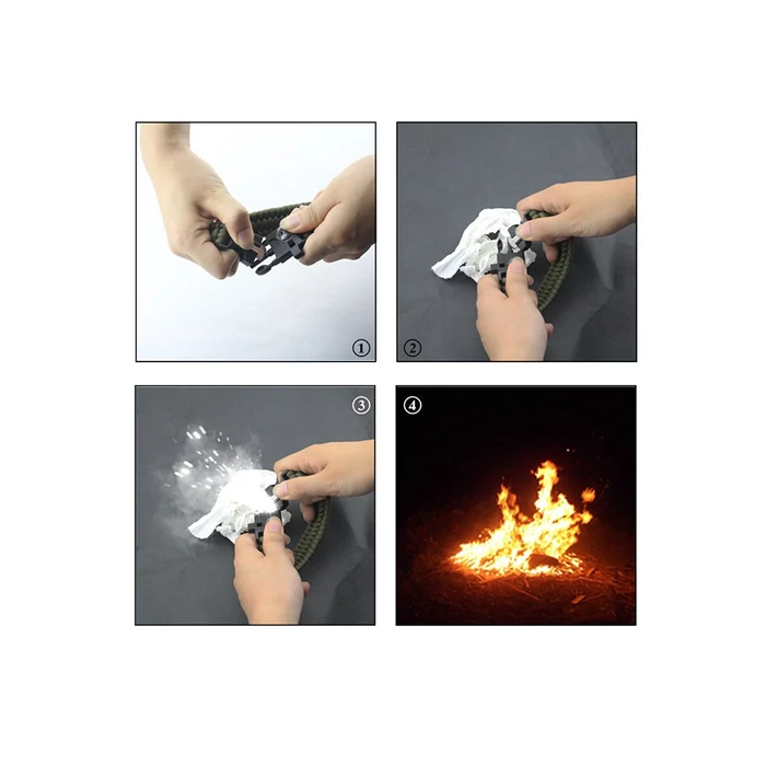 Túlélő karkötő, 5 az 1-ben, fekete