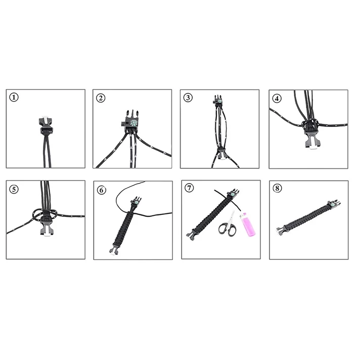 Túlélő karkötő, 5 az 1-ben, zöld