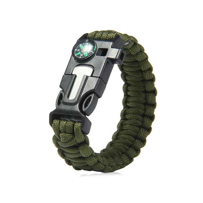 Túlélő karkötő, 5 az 1-ben, zöld