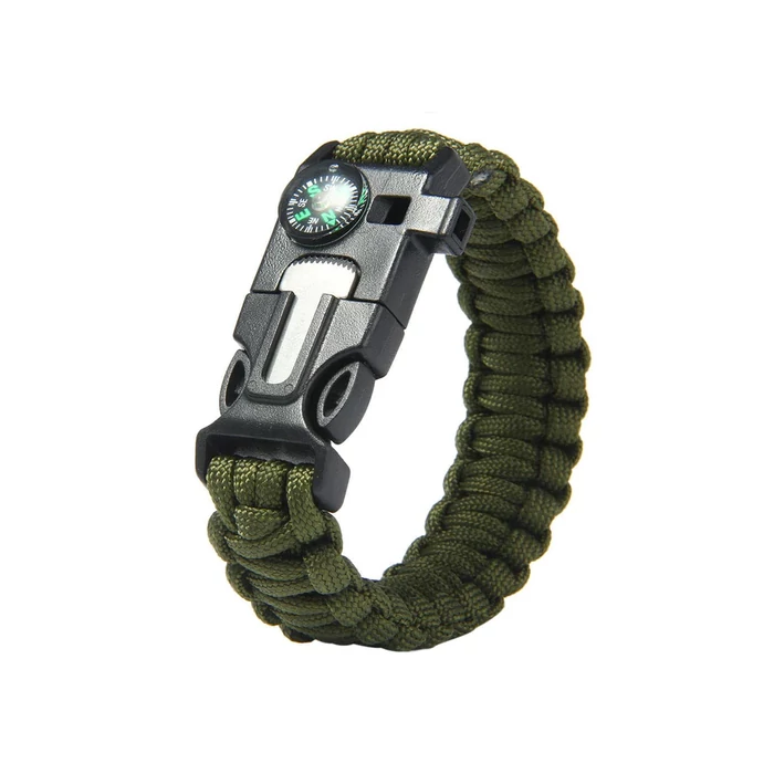 Túlélő karkötő, 5 az 1-ben, zöld