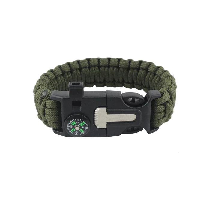 Túlélő karkötő, 5 az 1-ben, zöld
