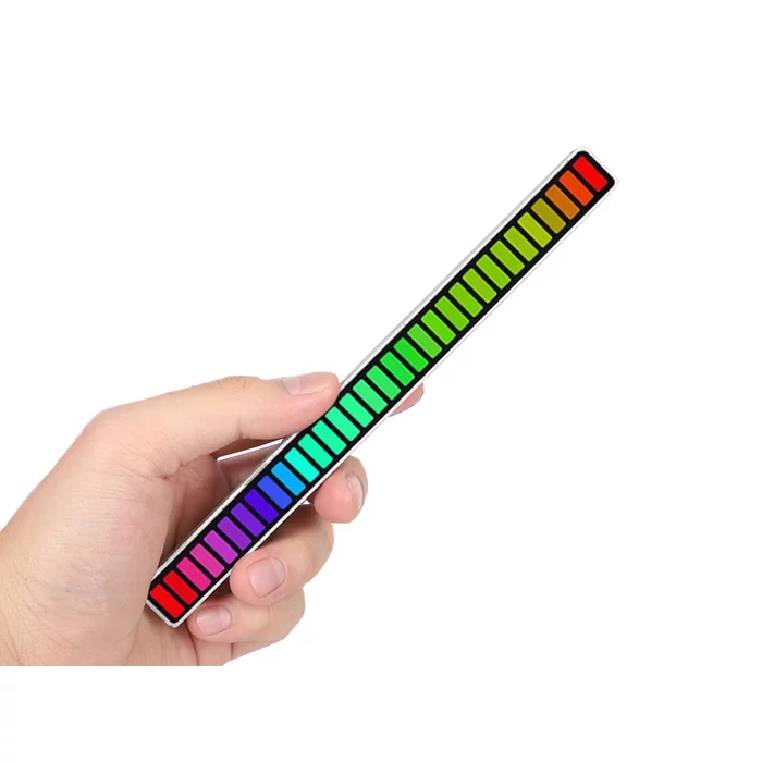 LED neon csík, hangra reagál, 18 cm