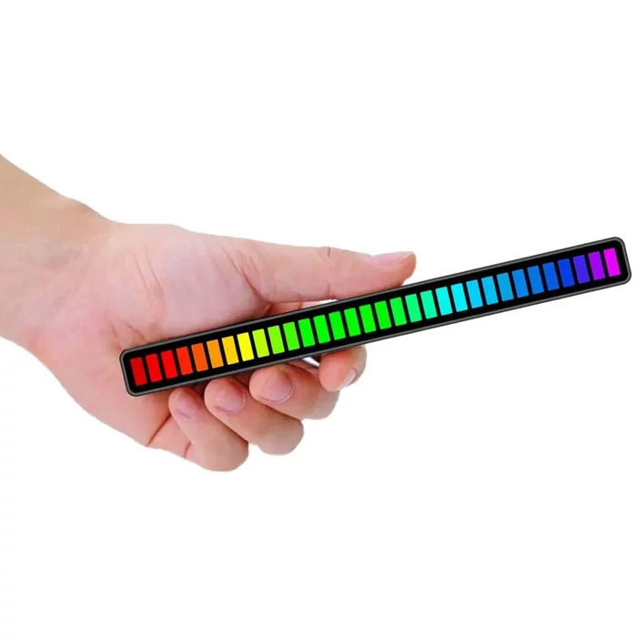 LED neon csík, hangra reagál, 18 cm