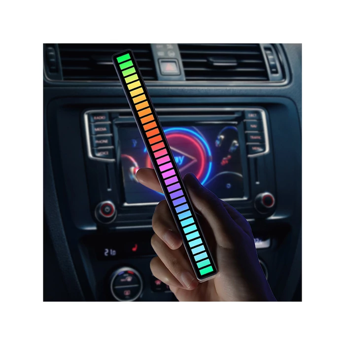 LED neon csík, hangra reagál, 18 cm