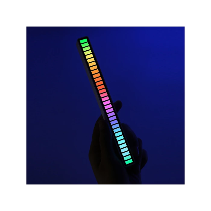 LED neon csík, hangra reagál, 18 cm