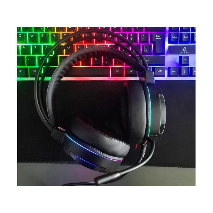 Vezetékes gamer fejhallgató, LED RGB 5.1-es mikrofonnal