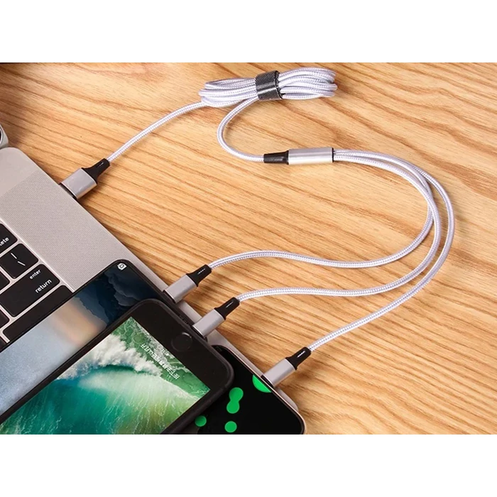 3az1-ben USB kábel, 1,2m ezüst