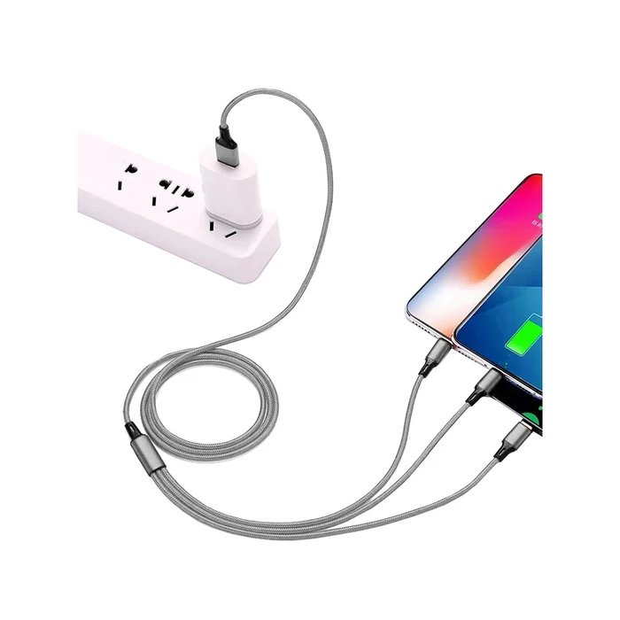 3az1-ben USB kábel, 1,2m ezüst