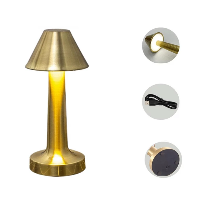 Vezeték nélküli asztali lámpa, arany