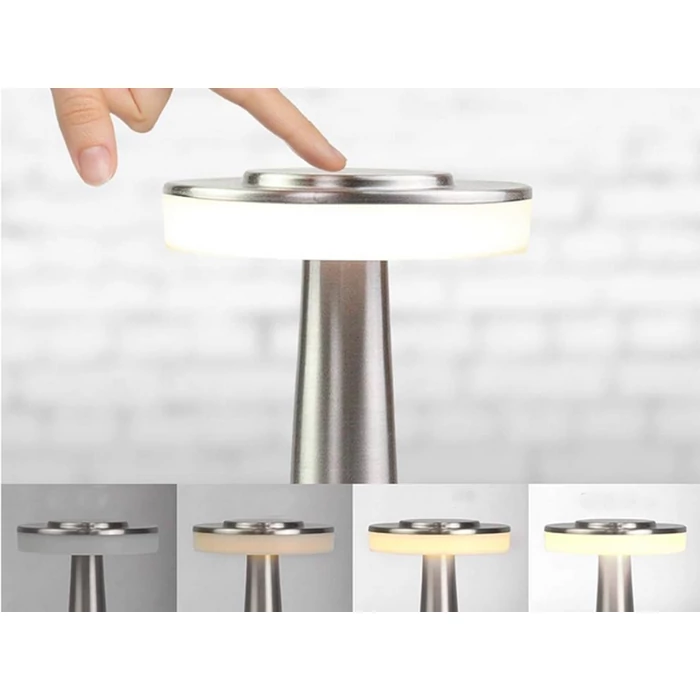 Vezeték nélküli asztali lámpa, ezüst