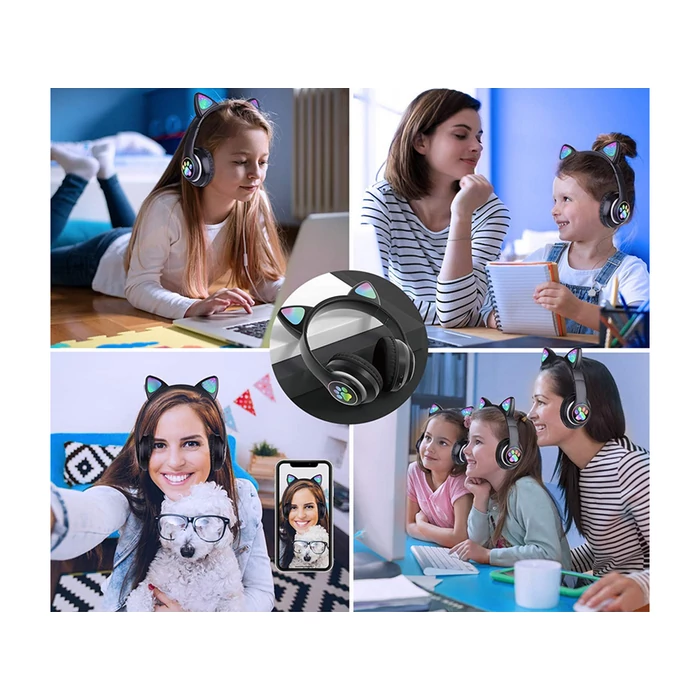 Vezeték nélküli Bluetooth fejhallgató cicafülekkel