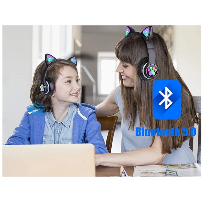 Vezeték nélküli Bluetooth fejhallgató cicafülekkel