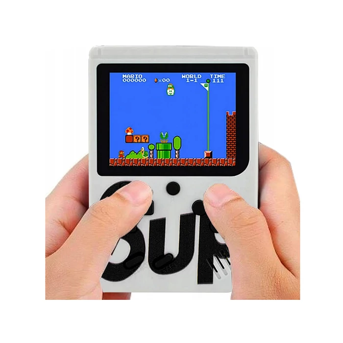 Mini retro játékkonzol, 400 játék, fehér, 2 játékos