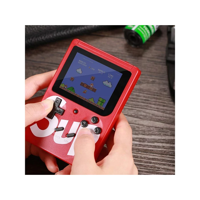Mini retro játékkonzol, 400 játék, piros