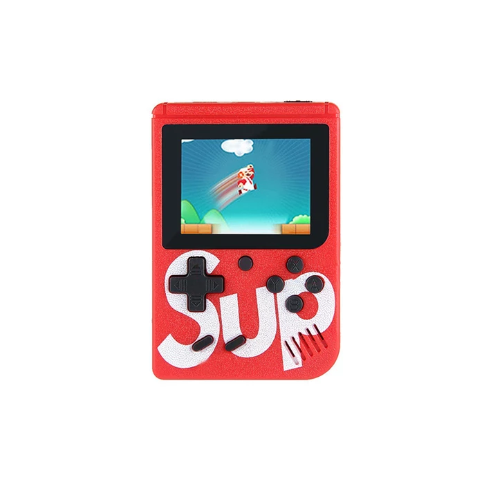 Mini retro játékkonzol, 400 játék, piros