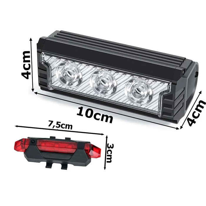 Kerékpár lámpa készlet LED, első és hátsó