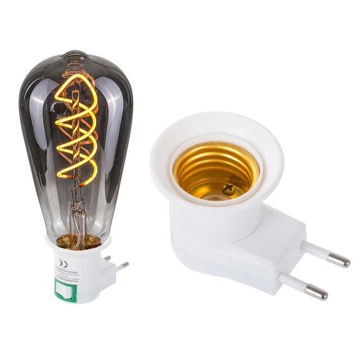 Izzó adapter, kapcsoló 230v e27