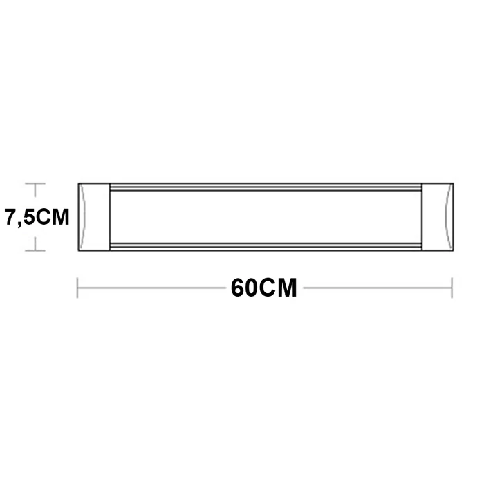LED felületszerelt lámpa 60cm 18w, semleges