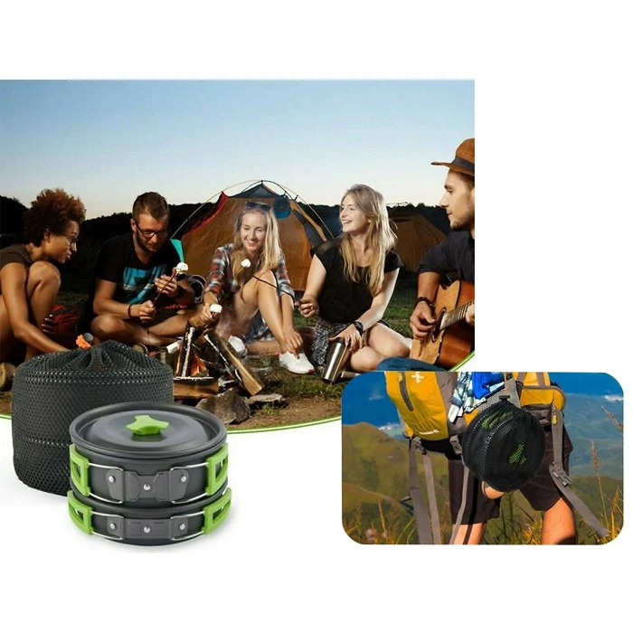 18az1-ben kemping edény és étkészlet, 2 személyes