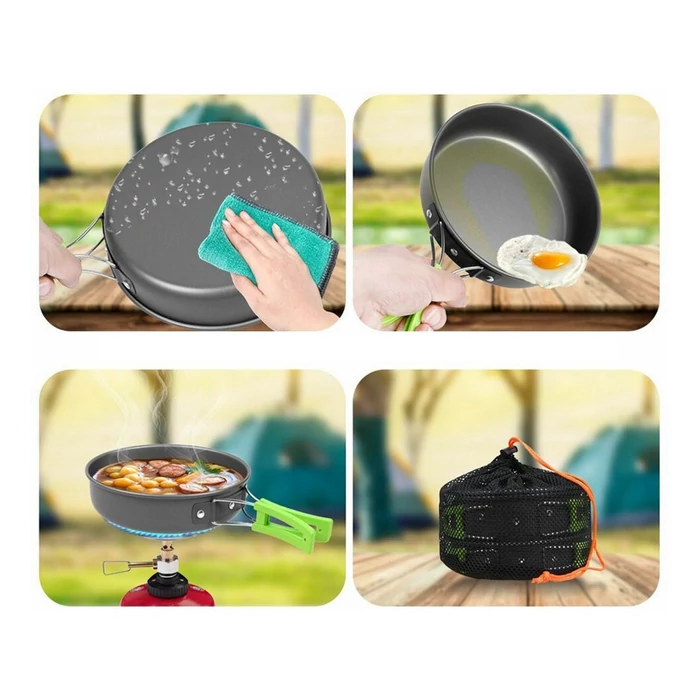 18az1-ben kemping edény és étkészlet, 2 személyes