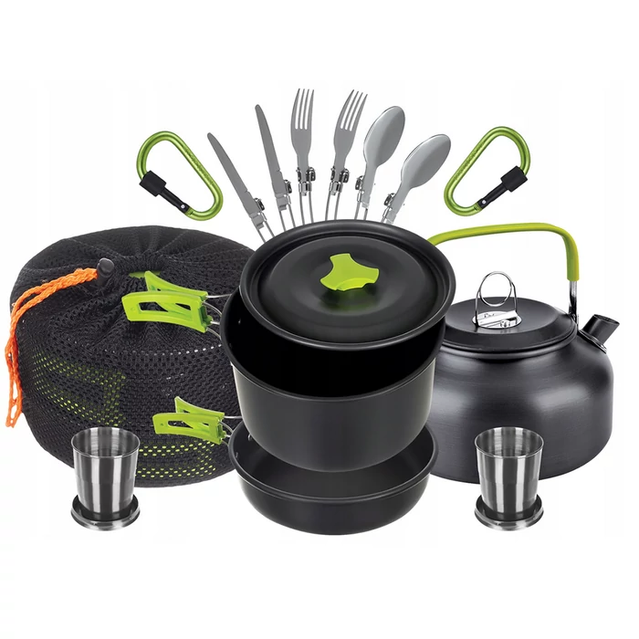 18az1-ben kemping edény és étkészlet, 2 személyes