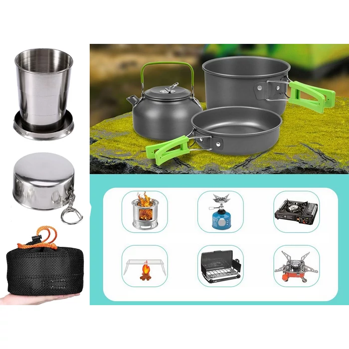 18az1-ben kemping edény és étkészlet, 2 személyes